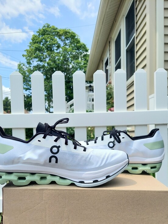 On Cloudboom Echo White Black Mint Green Activewear Sneakers Men Size 12.5 NWT main image 5